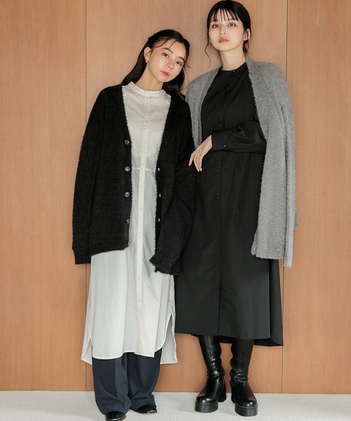 Dita Muaj.(ディータムアージュ)の「ロングシャツワンピース(ワンピース・レディース・ブラック/チェック/ホワイト・FREE)」の5枚目の写真