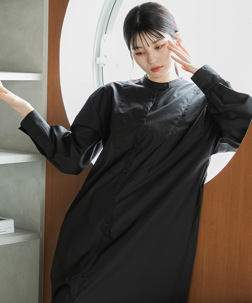 Dita Muaj.(ディータムアージュ)の「ロングシャツワンピース(ワンピース・レディース・ブラック/チェック/ホワイト・FREE)」の10枚目の写真