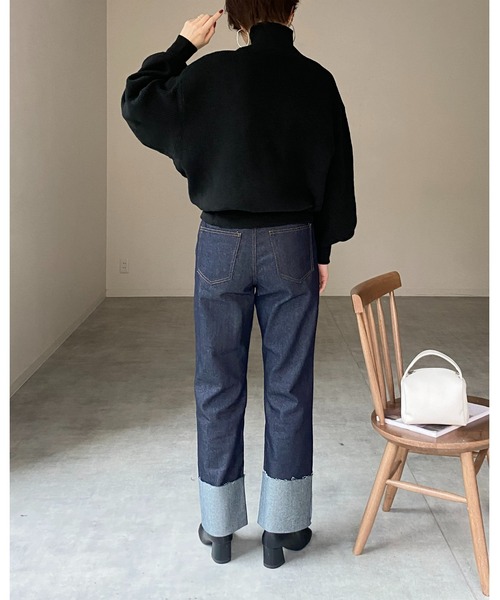 She's Closet(シーズクローゼット)の「ハイネック長袖ボリュームスリーブショート丈リブニットプルオーバー(ニット/セーター・レディース・アイボリー/ブラック/ベージュ/レッド/ブラウン・FREE)」の18枚目の写真