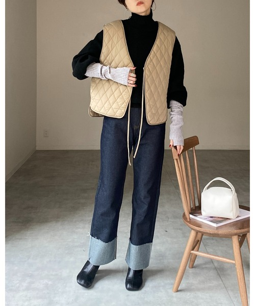 She's Closet(シーズクローゼット)の「ハイネック長袖ボリュームスリーブショート丈リブニットプルオーバー(ニット/セーター・レディース・アイボリー/ブラック/ベージュ/レッド/ブラウン・FREE)」の19枚目の写真