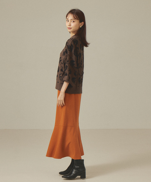 abahouse mavie（アバハウスマヴィ）の「ジャガード袖ボリュームプルオーバー（ニット/セーター・レディース・ブラウン/ブラック/グレイッシュベージュ/ブルー・フリー）」の22枚目の写真