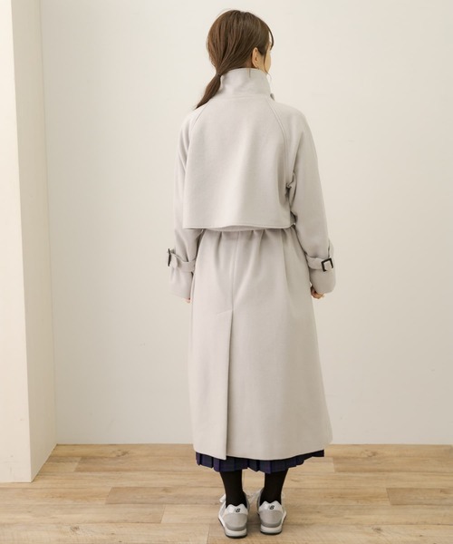 URBAN RESEARCH Sonny Label（アーバンリサーチサニーレーベル）の「スタンドカラーウールトレンチコート（トレンチコート・レディース・グレー/ベージュ/チャコールグレー・FREE）」の5枚目の写真