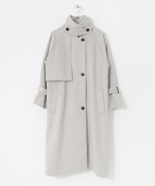 URBAN RESEARCH Sonny Label（アーバンリサーチサニーレーベル）の「スタンドカラーウールトレンチコート（トレンチコート・レディース・グレー/ベージュ/チャコールグレー・FREE）」の11枚目の写真