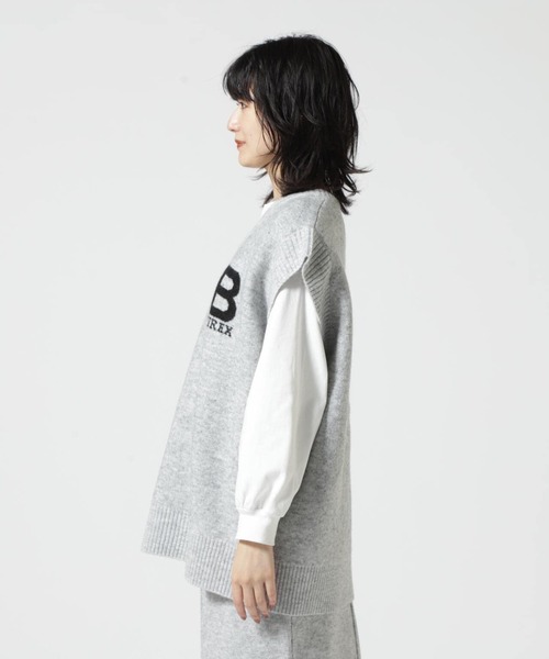 AVIREX（アヴィレックス）の「≪WEB&DEPOT限定≫JACQUAD LOGO KNIT VEST/ジャガードロゴニットベスト（ベスト・レディース・パープル/グレー・FREE）」の15枚目の写真