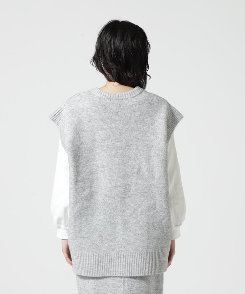 AVIREX（アヴィレックス）の「≪WEB&DEPOT限定≫JACQUAD LOGO KNIT VEST/ジャガードロゴニットベスト（ベスト・レディース・パープル/グレー・FREE）」の16枚目の写真