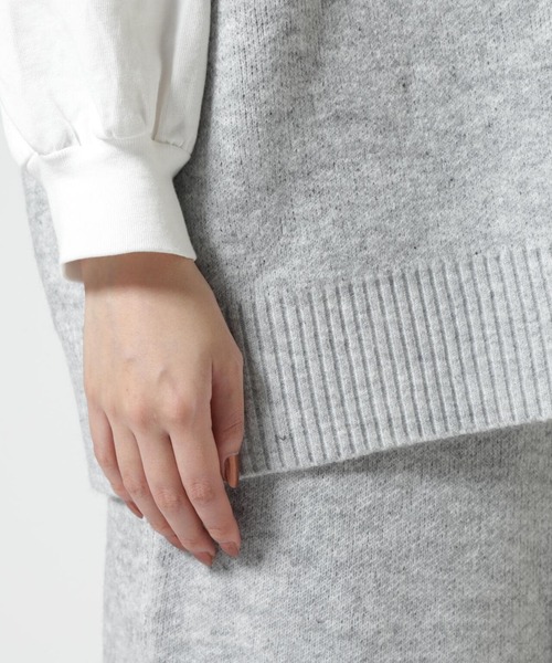 AVIREX（アヴィレックス）の「≪WEB&DEPOT限定≫JACQUAD LOGO KNIT VEST/ジャガードロゴニットベスト（ベスト・レディース・パープル/グレー・FREE）」の19枚目の写真