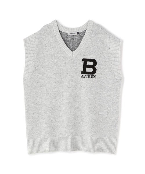 AVIREX（アヴィレックス）の「≪WEB&DEPOT限定≫JACQUAD LOGO KNIT VEST/ジャガードロゴニットベスト（ベスト・レディース・パープル/グレー・FREE）」の20枚目の写真