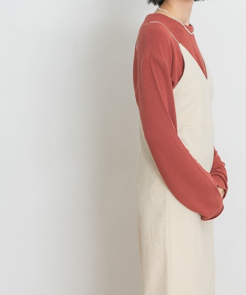 UR Lab.(アーバンリサーチラボ)の「コーデュロイキャミワンピース(ワンピース・レディース・オフホワイト/ブラウン/ネイビー・FREE)」の4枚目の写真