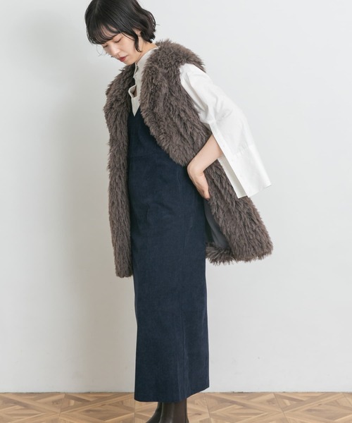 UR Lab.(アーバンリサーチラボ)の「コーデュロイキャミワンピース(ワンピース・レディース・オフホワイト/ブラウン/ネイビー・FREE)」の20枚目の写真