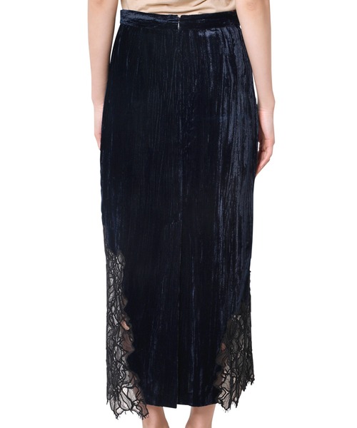 LE CIEL BLEUスクエアレーススカート 34 黒 LE CIEL BLEU（ルシェルブルー） スカート アーガイルレーススカート