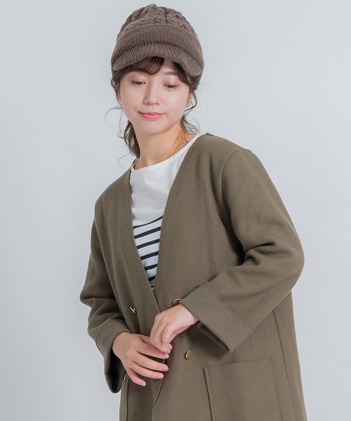 FUNALIVE（ファンアライブ）の「jou jou lier ケーブルMIXニットキャップ（ニットキャップ/ビーニー・レディース・ブラック/グレー/ブラウン/アイボリー・FREE）」の16枚目の写真