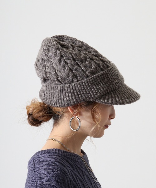 FUNALIVE（ファンアライブ）の「jou jou lier ケーブルMIXニットキャップ（ニットキャップ/ビーニー・レディース・ブラック/グレー/ブラウン/アイボリー・FREE）」の19枚目の写真