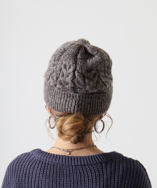 FUNALIVE（ファンアライブ）の「jou jou lier ケーブルMIXニットキャップ（ニットキャップ/ビーニー・レディース・ブラック/グレー/ブラウン/アイボリー・FREE）」の20枚目の写真
