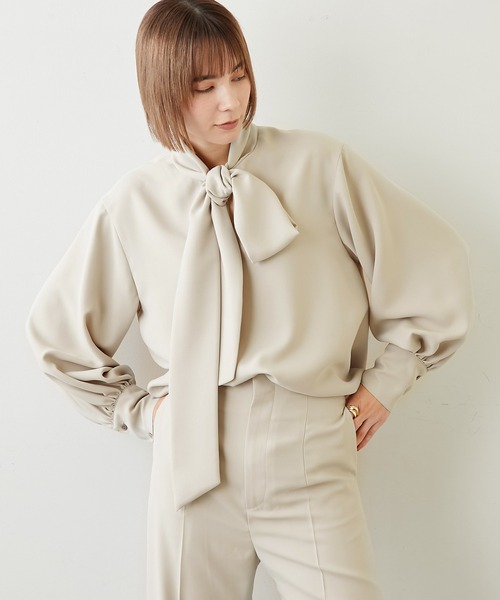 Whim Gazette（ウィムガゼット）の「ボウタイセットアップ（セットアップ・レディース・ブラック/ベージュ・FREE）」の16枚目の写真