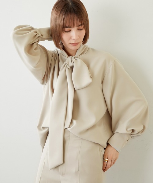 Whim Gazette（ウィムガゼット）の「ボウタイセットアップ（セットアップ・レディース・ブラック/ベージュ・FREE）」の14枚目の写真