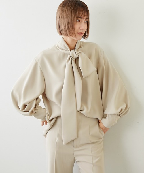 Whim Gazette（ウィムガゼット）の「ボウタイセットアップ（セットアップ・レディース・ブラック/ベージュ・FREE）」の17枚目の写真