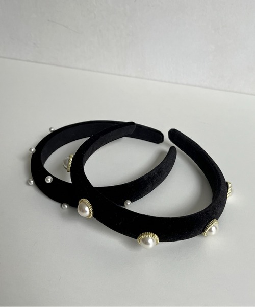prose verse（プロズヴェール）の「パールドットベロアカチューシャ（その他ヘアアクセサリー・レディース・ブラック・ﾌﾘ-）」の6枚目の写真