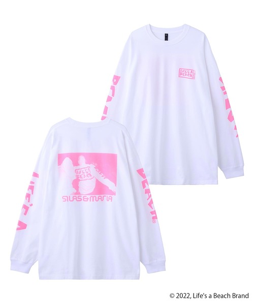 SILAS(サイラス)の「SILASxLIFE'S A BEACH PHOTO PRINT WIDE L/S TEE(Tシャツ/カットソー・メンズ・ブラック/ホワイト/ピンク・M/L/XL)」の3枚目の写真