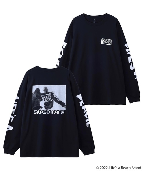 SILAS(サイラス)の「SILASxLIFE'S A BEACH PHOTO PRINT WIDE L/S TEE(Tシャツ/カットソー・メンズ・ブラック/ホワイト/ピンク・M/L/XL)」の1枚目の写真
