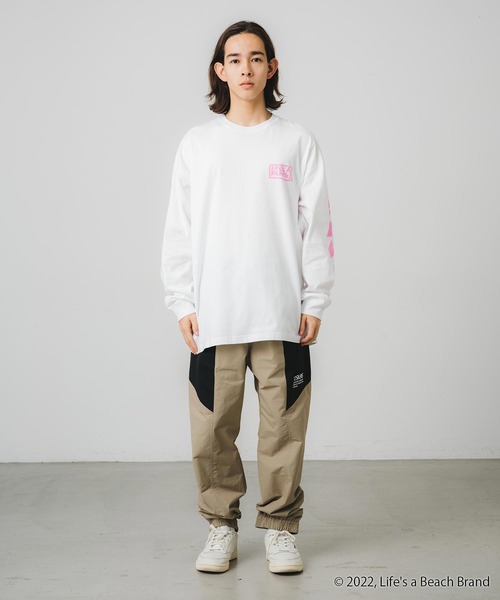 SILAS(サイラス)の「SILASxLIFE'S A BEACH PHOTO PRINT WIDE L/S TEE(Tシャツ/カットソー・メンズ・ブラック/ホワイト/ピンク・M/L/XL)」の4枚目の写真