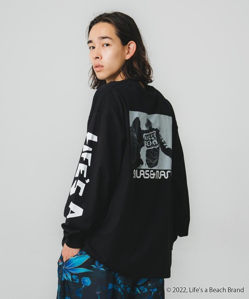 SILAS(サイラス)の「SILASxLIFE'S A BEACH PHOTO PRINT WIDE L/S TEE(Tシャツ/カットソー・メンズ・ブラック/ホワイト/ピンク・M/L/XL)」の8枚目の写真