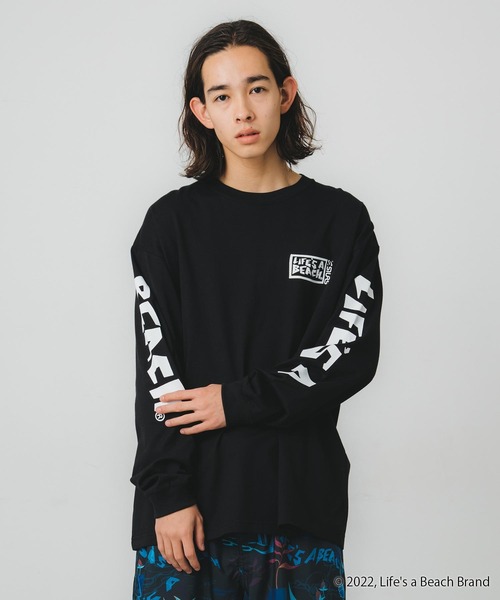 SILAS(サイラス)の「SILASxLIFE'S A BEACH PHOTO PRINT WIDE L/S TEE(Tシャツ/カットソー・メンズ・ブラック/ホワイト/ピンク・M/L/XL)」の6枚目の写真