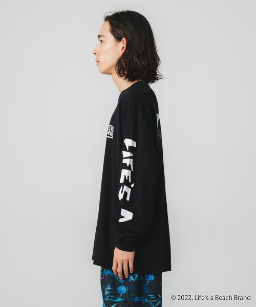 SILAS(サイラス)の「SILASxLIFE'S A BEACH PHOTO PRINT WIDE L/S TEE(Tシャツ/カットソー・メンズ・ブラック/ホワイト/ピンク・M/L/XL)」の7枚目の写真