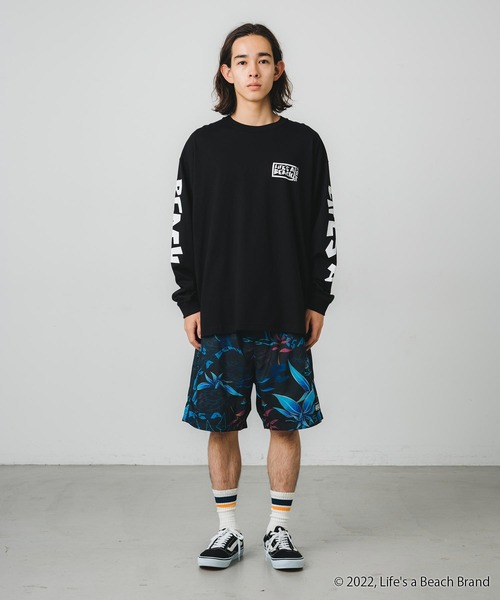 SILAS(サイラス)の「SILASxLIFE'S A BEACH PHOTO PRINT WIDE L/S TEE(Tシャツ/カットソー・メンズ・ブラック/ホワイト/ピンク・M/L/XL)」の9枚目の写真