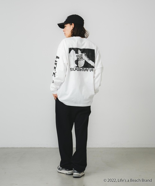 SILAS(サイラス)の「SILASxLIFE'S A BEACH PHOTO PRINT WIDE L/S TEE(Tシャツ/カットソー・メンズ・ブラック/ホワイト/ピンク・M/L/XL)」の14枚目の写真