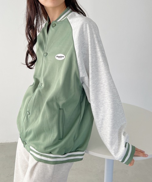 CLEA（クレア）の「カラー配色スウェットビッグスタジャン（スタジャン・レディース・グリーン/ブラック/ブルー・FREE）」の14枚目の写真