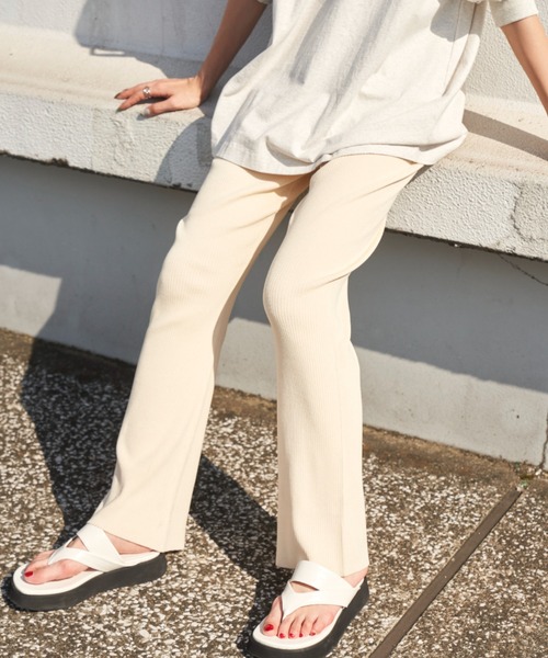 Auntie Rosa Holiday（アンティローザホリデー）の「レーヨンナイロンリブニットパンツ / サイズ展開あり（その他パンツ・レディース・ブラック/グレー/イエロー/アイボリー・SMALL/MEDIUM）」の8枚目の写真