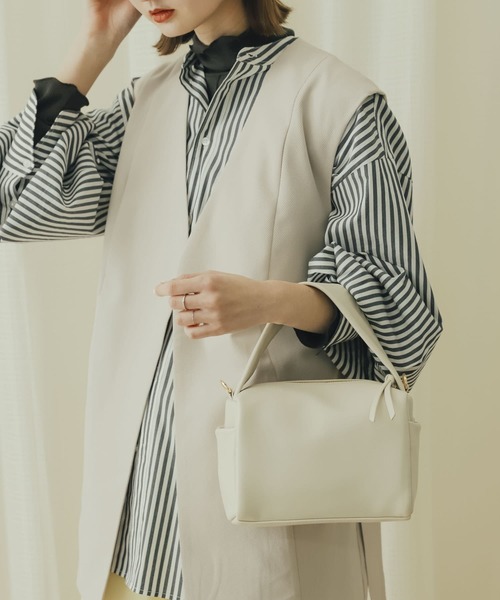 SENSE OF PLACE by URBAN RESEARCH（センスオブプレイスバイアーバンリサーチ）の「ワンハンドルバッグ（ハンドバッグ・レディース・アイボリー/ブラック/グリーン・ONE）」の2枚目の写真