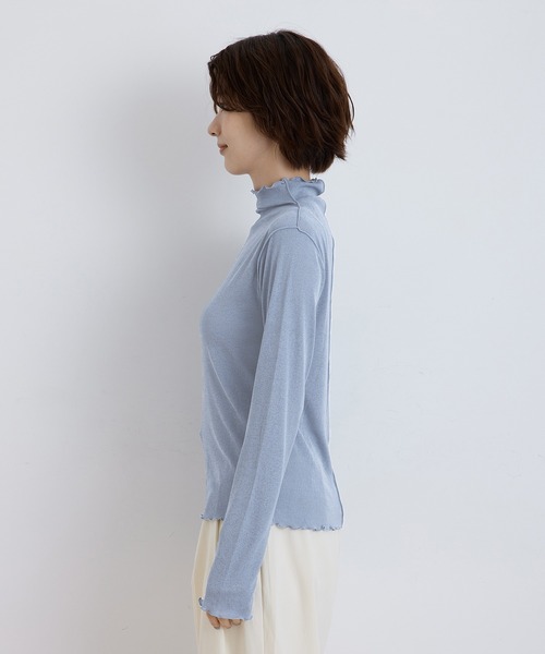 Jayro(ジャイロ)の「シアーネットハイネックプルオーバー(Tシャツ/カットソー・レディース・ブラック/ホワイト系その他/オレンジ/ブルー・M)」の22枚目の写真