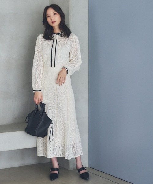 Andemiu（アンデミュウ）の「レースマーメイドスカート186511（スカート・レディース・ネイビー/ラベンダー/アイボリー・SMALL/MEDIUM）」の7枚目の写真