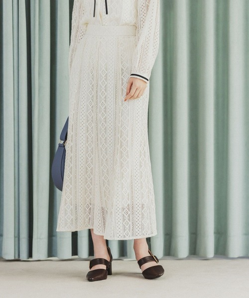 Andemiu（アンデミュウ）の「レースマーメイドスカート186511（スカート・レディース・ネイビー/ラベンダー/アイボリー・SMALL/MEDIUM）」の9枚目の写真