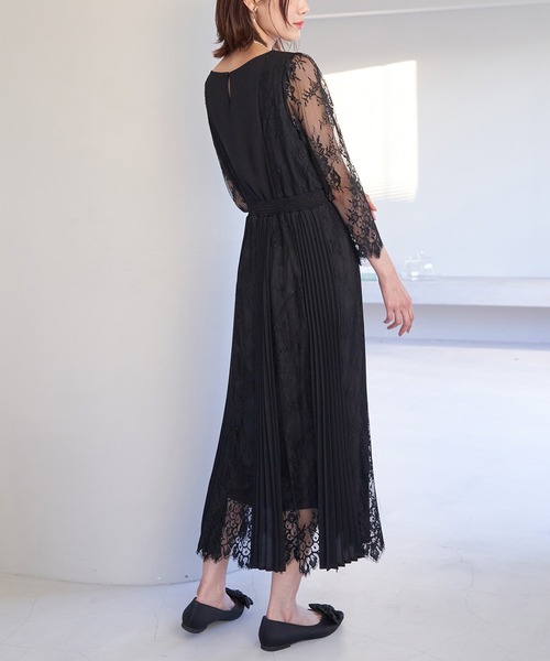 【Mon E’toile/モンエトワール】プリーツコンビレースDress ROPE' PICNIC（ロペピクニック）の「Mon Etoile プリーツコンビ