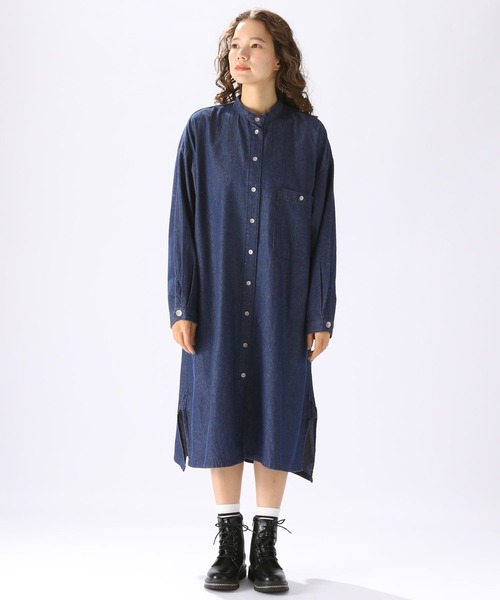 niko and...（ニコアンド）の「[niko and ...JEANS 2023SS]ワークスタンドワンピース（シャツワンピース・レディース・ライトブルー/ブルー・FREE）」の7枚目の写真