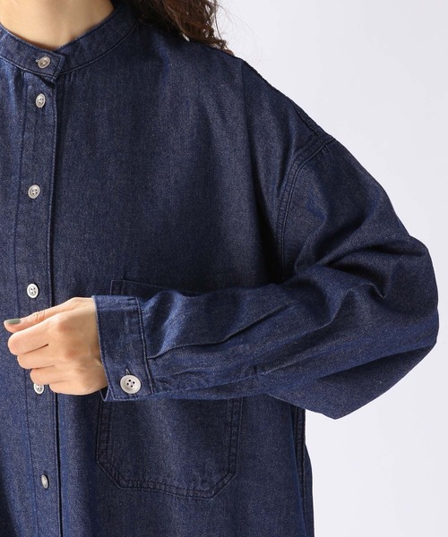 niko and...（ニコアンド）の「[niko and ...JEANS 2023SS]ワークスタンドワンピース（シャツワンピース・レディース・ライトブルー/ブルー・FREE）」の13枚目の写真