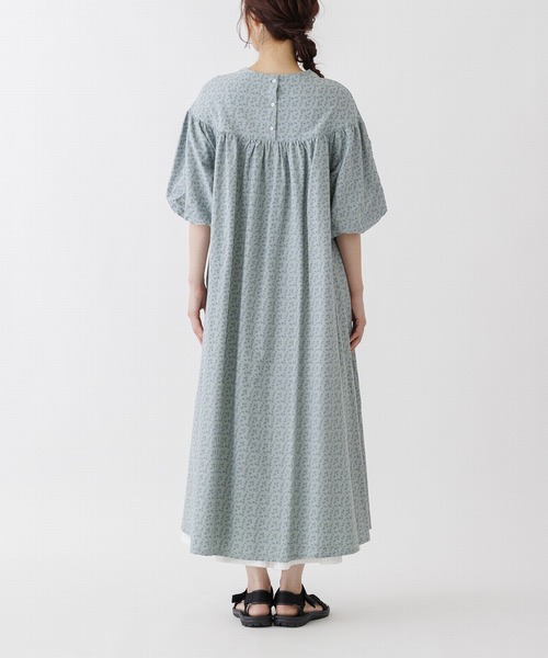 ＪＵＧＬＡＮＳ（ユグランス）の「☆ 爽やかな装い叶う。小花柄バルーンスリーブヨーク切替マキシワンピース　55-5064（ワンピース・レディース・ミント/パープル/ベージュ・FREE）」の4枚目の写真