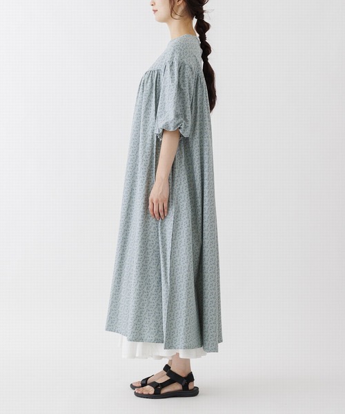 ＪＵＧＬＡＮＳ（ユグランス）の「☆ 爽やかな装い叶う。小花柄バルーンスリーブヨーク切替マキシワンピース　55-5064（ワンピース・レディース・ミント/パープル/ベージュ・FREE）」の5枚目の写真