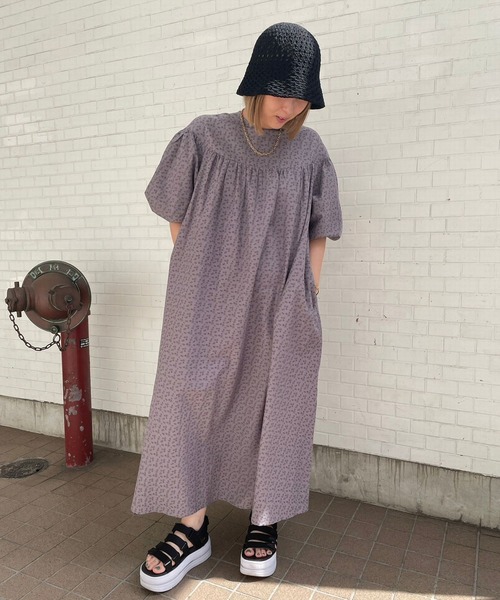 ＪＵＧＬＡＮＳ（ユグランス）の「☆ 爽やかな装い叶う。小花柄バルーンスリーブヨーク切替マキシワンピース　55-5064（ワンピース・レディース・ミント/パープル/ベージュ・FREE）」の17枚目の写真