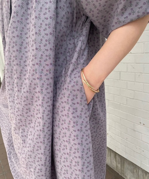 ＪＵＧＬＡＮＳ（ユグランス）の「☆ 爽やかな装い叶う。小花柄バルーンスリーブヨーク切替マキシワンピース　55-5064（ワンピース・レディース・ミント/パープル/ベージュ・FREE）」の10枚目の写真