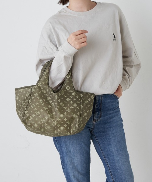 Daily russet（デイリー ラシット）の「ポケッタブルコンビニエコバッグ（S)（エコバッグ/サブバッグ・レディース・ピンク/カーキ/ブラック/シルバー/グレイッシュベージュ/グリーン/オレンジ・FREE）」の8枚目の写真