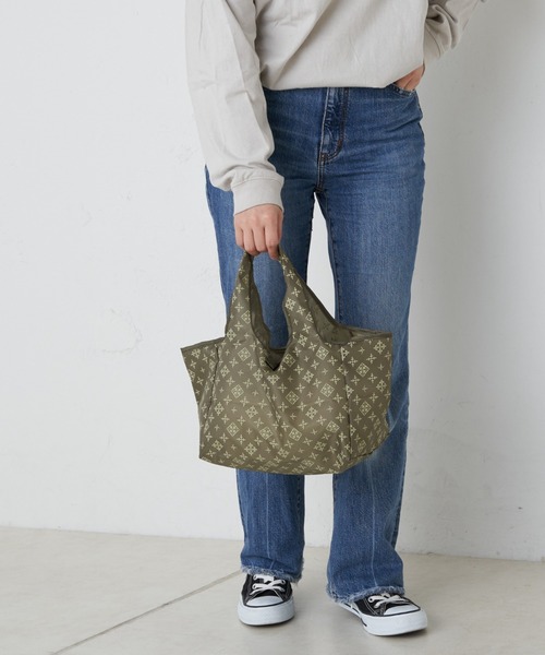 Daily russet（デイリー ラシット）の「ポケッタブルコンビニエコバッグ（S)（エコバッグ/サブバッグ・レディース・ピンク/カーキ/ブラック/シルバー/グレイッシュベージュ/グリーン/オレンジ・FREE）」の11枚目の写真