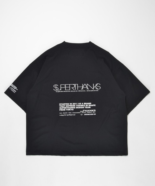 SUPERTHANKS（スーパーサンクス）の「【通気性/速乾性】 バックプリント ビッグシルエット ストレッチＴシャツ（ユニセックス）QUICK-DRY LOGO BACK PRINT T-SHIRT（Tシャツ/カットソー・メンズ・ブラック/チャコールグレー/ネイビー/ライトグレー・M/S/L）」の2枚目の写真