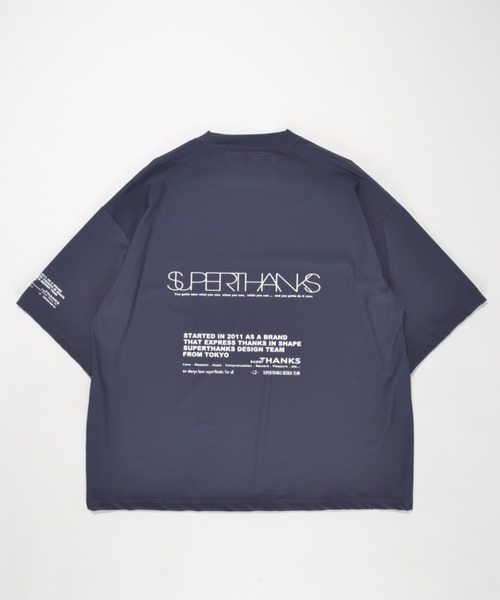 SUPERTHANKS（スーパーサンクス）の「【通気性/速乾性】 バックプリント ビッグシルエット ストレッチＴシャツ（ユニセックス）QUICK-DRY LOGO BACK PRINT T-SHIRT（Tシャツ/カットソー・メンズ・ブラック/チャコールグレー/ネイビー/ライトグレー・M/S/L）」の12枚目の写真