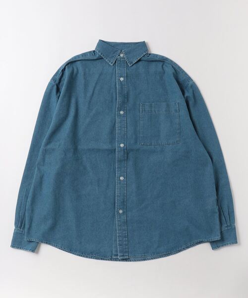 ARCADE（アーケード）の「ビッグシルエット オーバーサイズ デニムシャツ（シャツ/ブラウス・メンズ・ブルー/インディゴブルー/ライトブルー・M/L）」の11枚目の写真