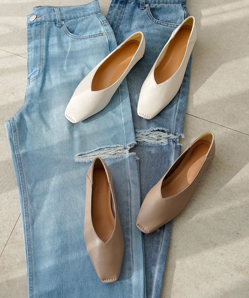 rectangle（レクタングル）の「スクエアトゥステッチパンプス（パンプス・レディース・アイボリー/ベージュ/ブラック・SMALL/MEDIUM/LARGE）」の9枚目の写真