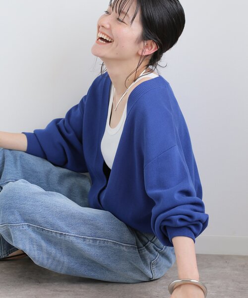 Spick & Span(スピックアンドスパン)の「ミラノリブカシュクールプルオーバー(ニット/セーター・レディース・ホワイト/ブルー系その他/チャコールグレー・FREE)」の8枚目の写真