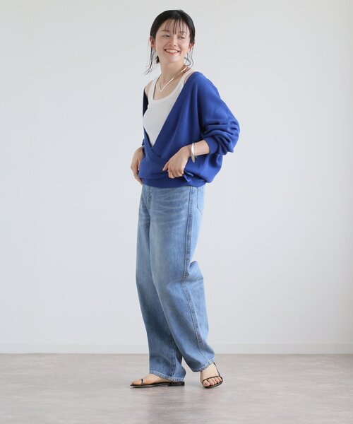 Spick & Span(スピックアンドスパン)の「ミラノリブカシュクールプルオーバー(ニット/セーター・レディース・ホワイト/ブルー系その他/チャコールグレー・FREE)」の11枚目の写真